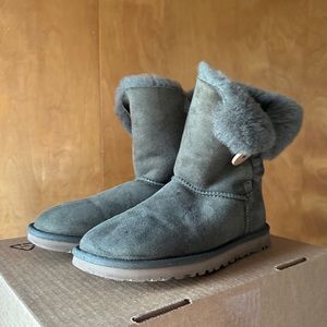 Ugg Bailey Button Shearling Mid Boots Womens Olive Green Size 5
